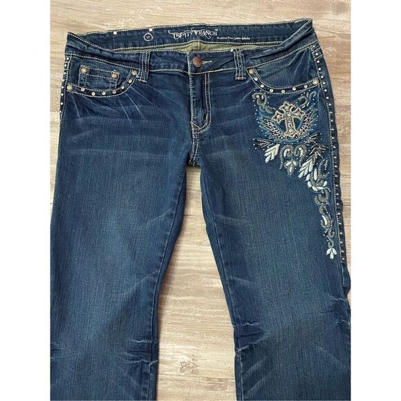 Montana West Trinity Ranch Flare Jeans Embroidered Womens JR’s Sz 17 - Picture 3 of 7